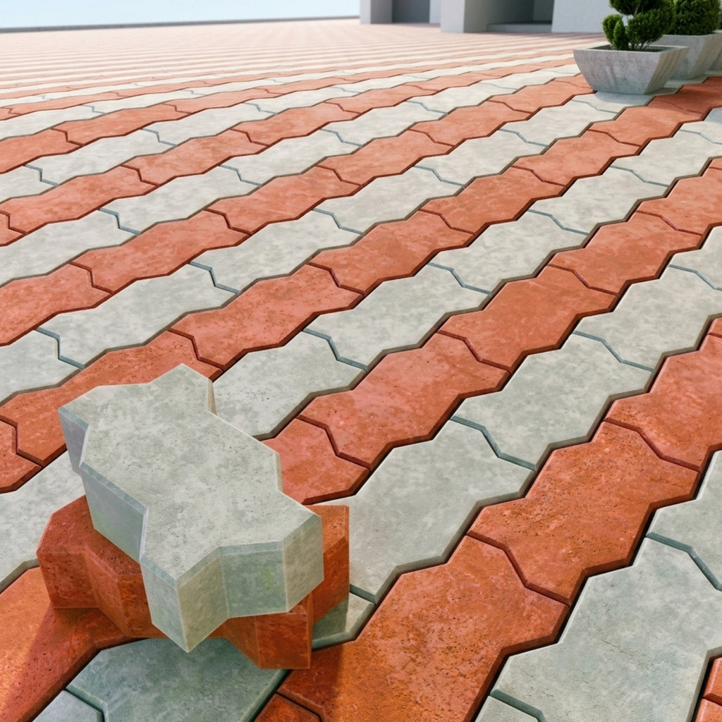 Zigzag paver installation by Star Crete in Karachi