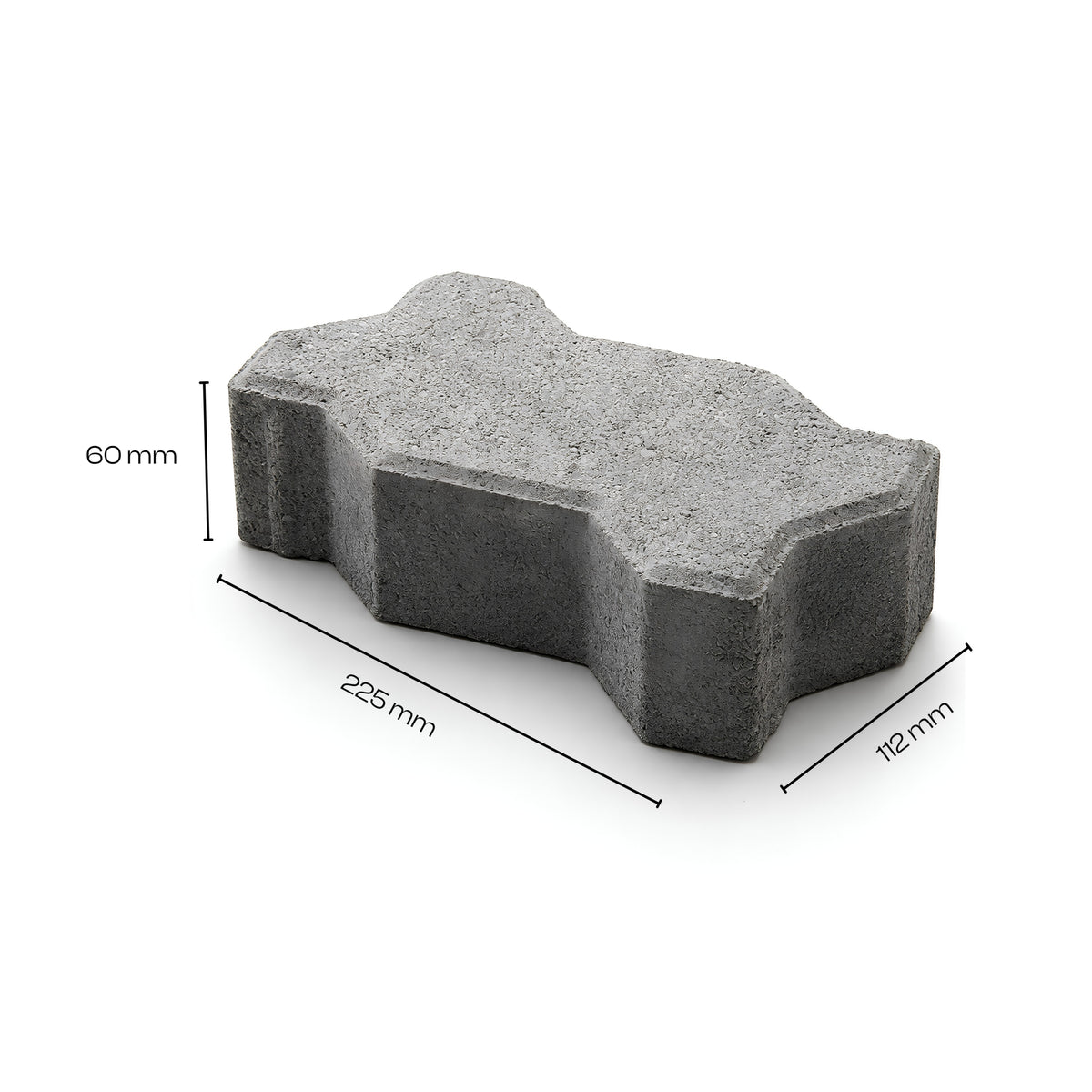 Grey zigzag paver block 60mm, 225 x 112 x 60 mm — Star Crete Karachi