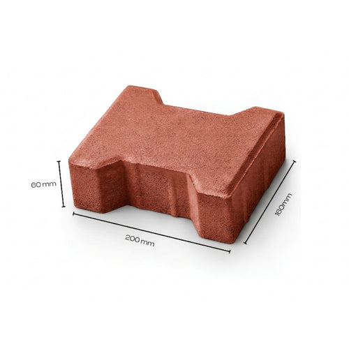 Red I-Shape paver block 60mm — Star Crete Karachi