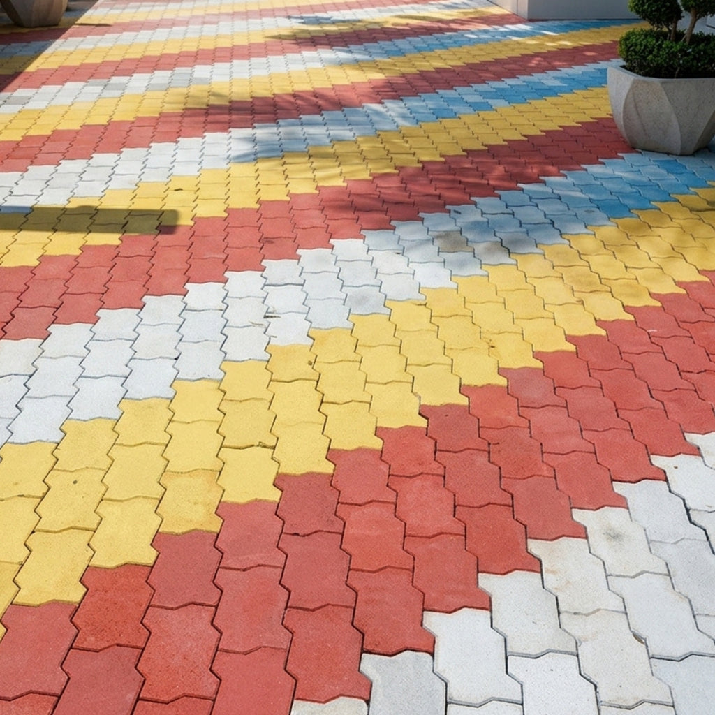 Zigzag paver installation by Star Crete in Karachi