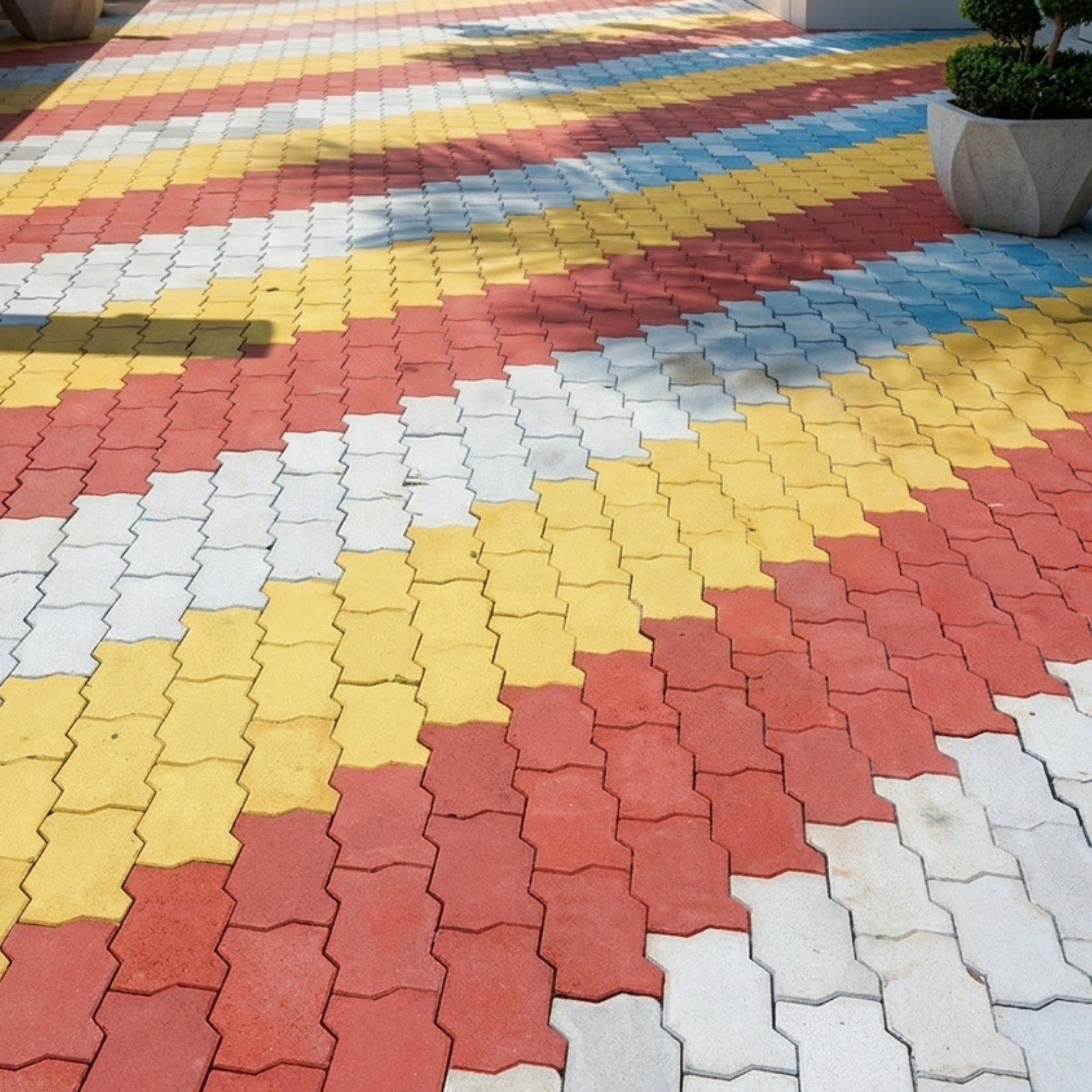 Zigzag paver installation by Star Crete in Karachi