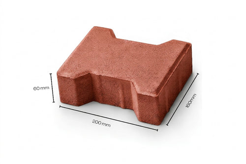 Red I-Shape paver block 60mm — Star Crete Karachi