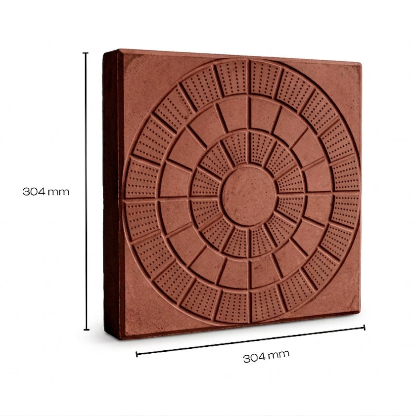 Red patterned tuff tile 12 x 12 inch — Star Crete Karachi
