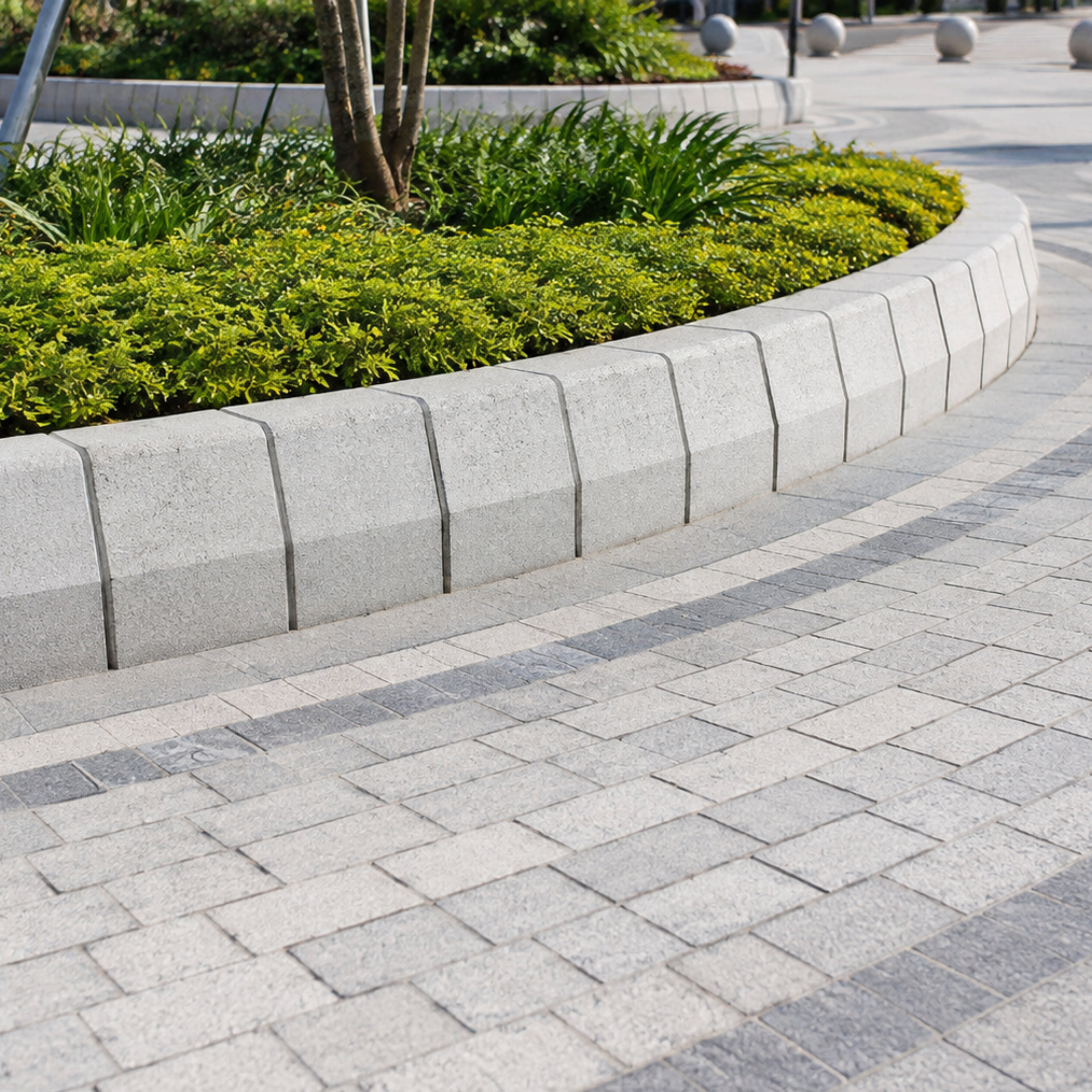 Concrete kerb stone installed by Star Crete in Karachi