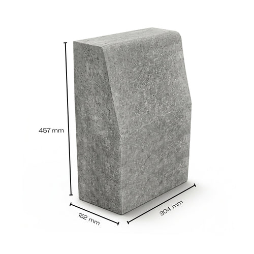 Grey concrete kerb stone 457 x 304 x 152 mm — Star Crete Karachi