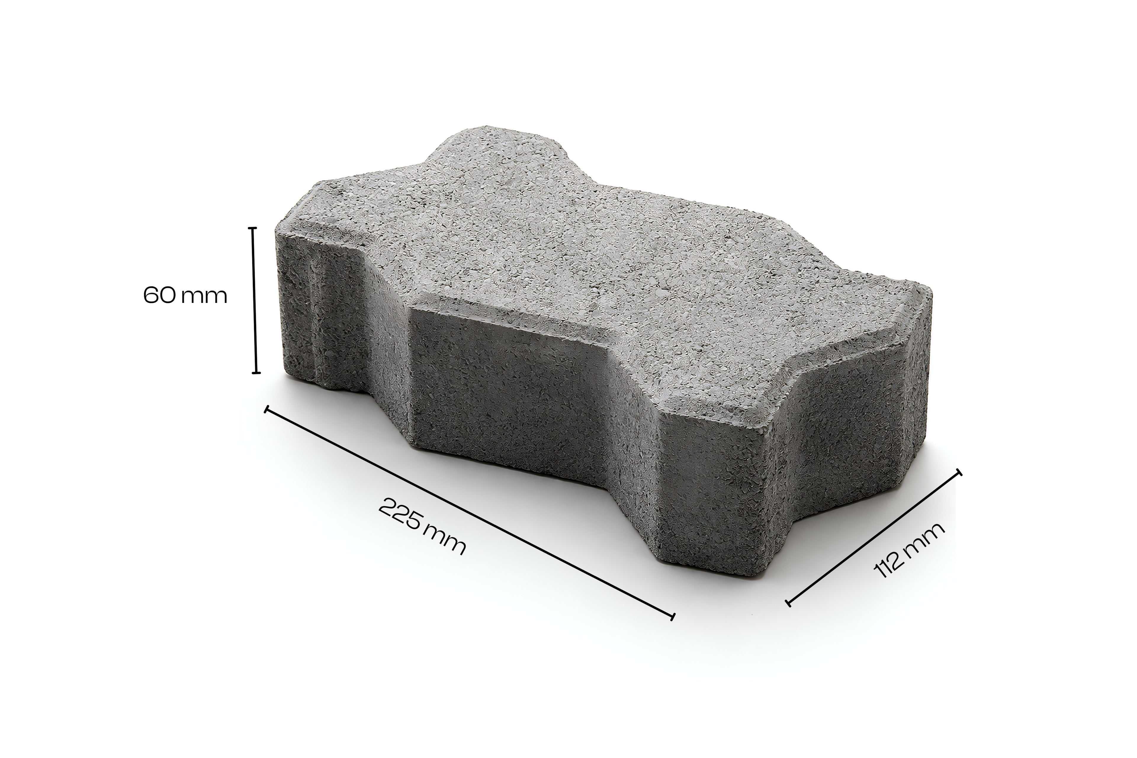 Grey zigzag paver block 60mm, 225 x 112 x 60 mm — Star Crete Karachi